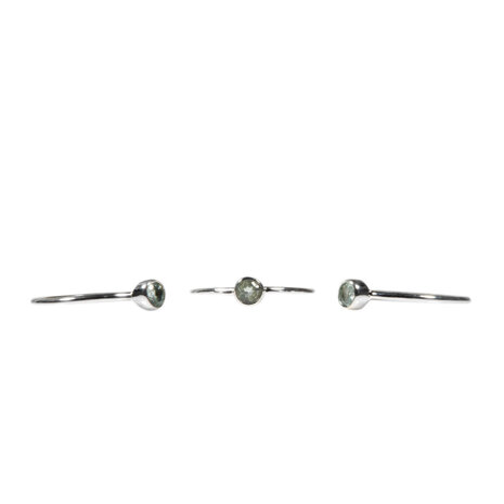 Zilveren ring aquamarijn maat 18 | rond facet 5 mm