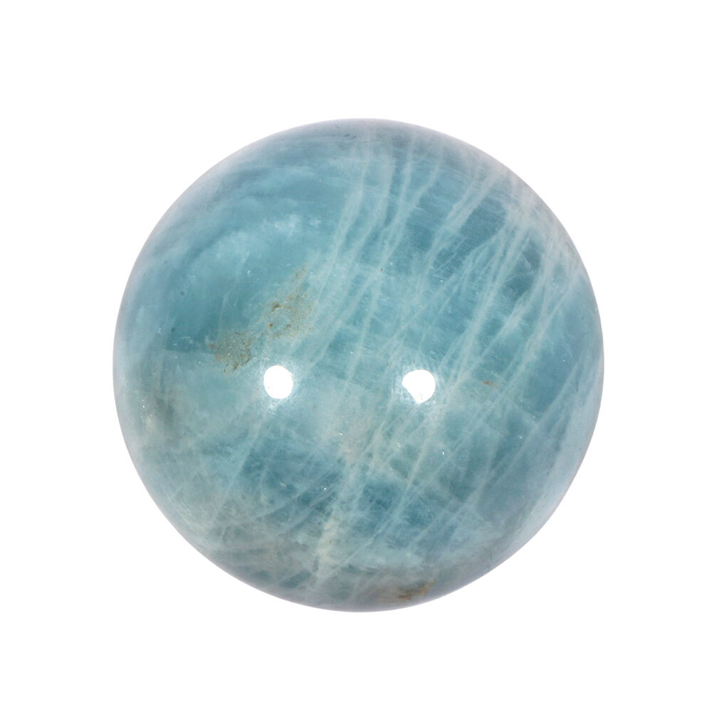 Aquamarijn (blauw) edelsteen bol A-kwaliteit 42 mm 102 gram Aquamarijn (blauw) edelsteen bol A-kwaliteit 42 mm 102 gram