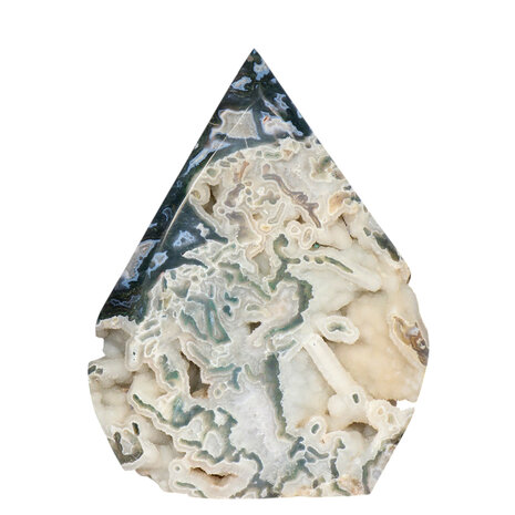 Mosagaat sculptuur 23,9 x 17,3 x 2,9 cm | 1656 gram Mosagaat sculptuur 23,9 x 17,3 x 2,9 cm | 1656 gram