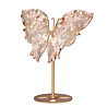Amethist (roze) met bloemagaat vlinder op standaard 16,5 x 22,5 cm | 560 gram Amethist (roze) met bloemagaat vlinder op standaard 16,5 x 22,5 cm | 560 gram