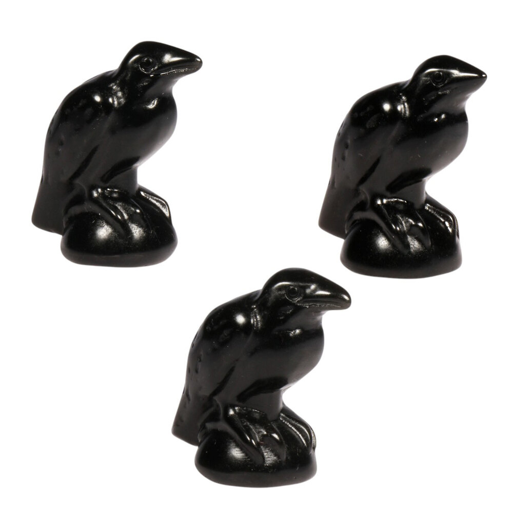 Obsidiaan (zwart) raaf klein Obsidiaan (zwart) raaf klein