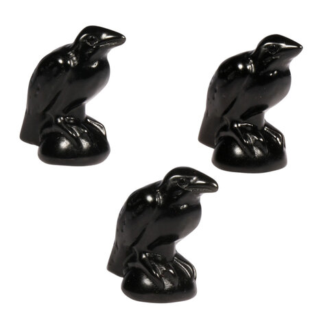 Obsidiaan (zwart) raaf klein Obsidiaan (zwart) raaf klein