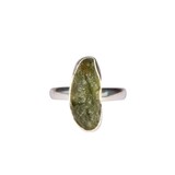 Zilveren ring moldaviet maat 19 1/2 (verstelbaar) | ovaal ruw 1,9 x 0,8 cm Zilveren ring moldaviet maat 19 1/2 (verstelbaar) | ovaal ruw 1,9 x 0,8 cm