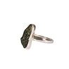 Zilveren ring moldaviet maat 19 1/2 (verstelbaar) | ovaal ruw 1,9 x 0,8 cm Zilveren ring moldaviet maat 19 1/2 (verstelbaar) | ovaal ruw 1,9 x 0,8 cm