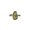 Zilveren ring moldaviet maat 18 1/2 (verstelbaar) | ovaal ruw 1,4 x 0,8 cm