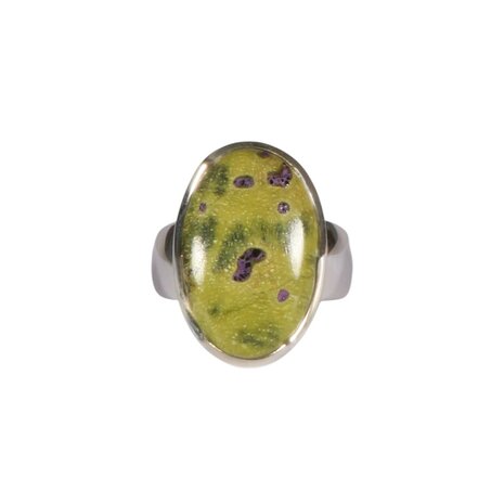Zilveren ring atlantisiet maat 18 1/2 | ovaal 2,2 x 1,4 cm Zilveren ring atlantisiet maat 18 1/2 | ovaal 2,2 x 1,4 cm