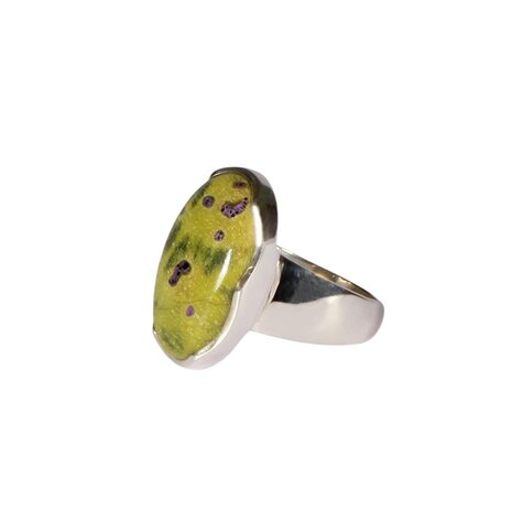 Zilveren ring atlantisiet maat 18 1/2 | ovaal 2,2 x 1,4 cm Zilveren ring atlantisiet maat 18 1/2 | ovaal 2,2 x 1,4 cm