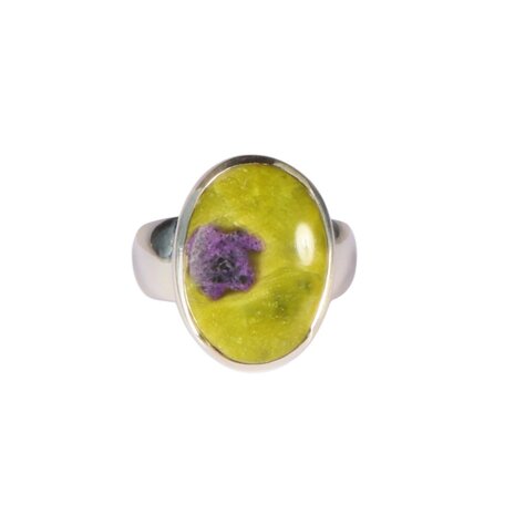 Zilveren ring atlantisiet maat 17 1/2 | ovaal 1,8 x 1,3 cm Zilveren ring atlantisiet maat 17 1/2 | ovaal 1,8 x 1,3 cm