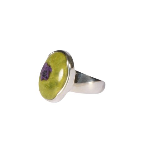 Zilveren ring atlantisiet maat 17 1/2 | ovaal 1,8 x 1,3 cm Zilveren ring atlantisiet maat 17 1/2 | ovaal 1,8 x 1,3 cm