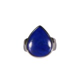 Zilveren ring lapis lazuli maat 17 | druppel 1,8 x 1,5 cm Zilveren ring lapis lazuli maat 17 | druppel 1,8 x 1,5 cm