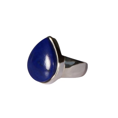 Zilveren ring lapis lazuli maat 17 | druppel 1,8 x 1,5 cm Zilveren ring lapis lazuli maat 17 | druppel 1,8 x 1,5 cm