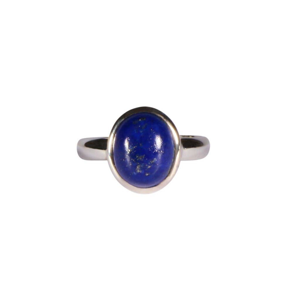 Zilveren ring lapis lazuli maat 18 1/2 | ovaal 1,3 x 0,9 cm Zilveren ring lapis lazuli maat 18 1/2 | ovaal 1,3 x 0,9 cm
