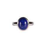Zilveren ring lapis lazuli maat 18 1/2 | ovaal 1,3 x 0,9 cm