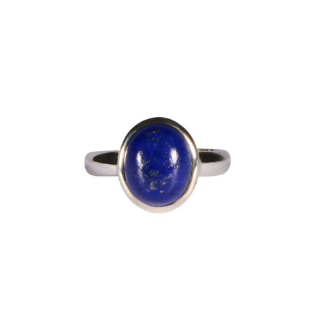 Zilveren ring lapis lazuli maat 18 1/2 | ovaal 1,3 x 0,9 cm Zilveren ring lapis lazuli maat 18 1/2 | ovaal 1,3 x 0,9 cm