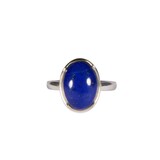 Zilveren ring lapis lazuli maat 18 | ovaal 1,4 x 1 cm