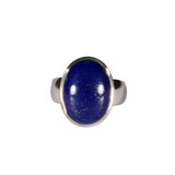 Zilveren ring lapis lazuli maat 18 | ovaal 1,7 x 1,3 cm