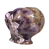 Amethist (chevron) met tijgeroog ogen alien schedel 9,2 x 6,9 x 7,1 cm | 483 gram Amethist (chevron) met tijgeroog ogen alien schedel 9,2 x 6,9 x 7,1 cm | 483 gram