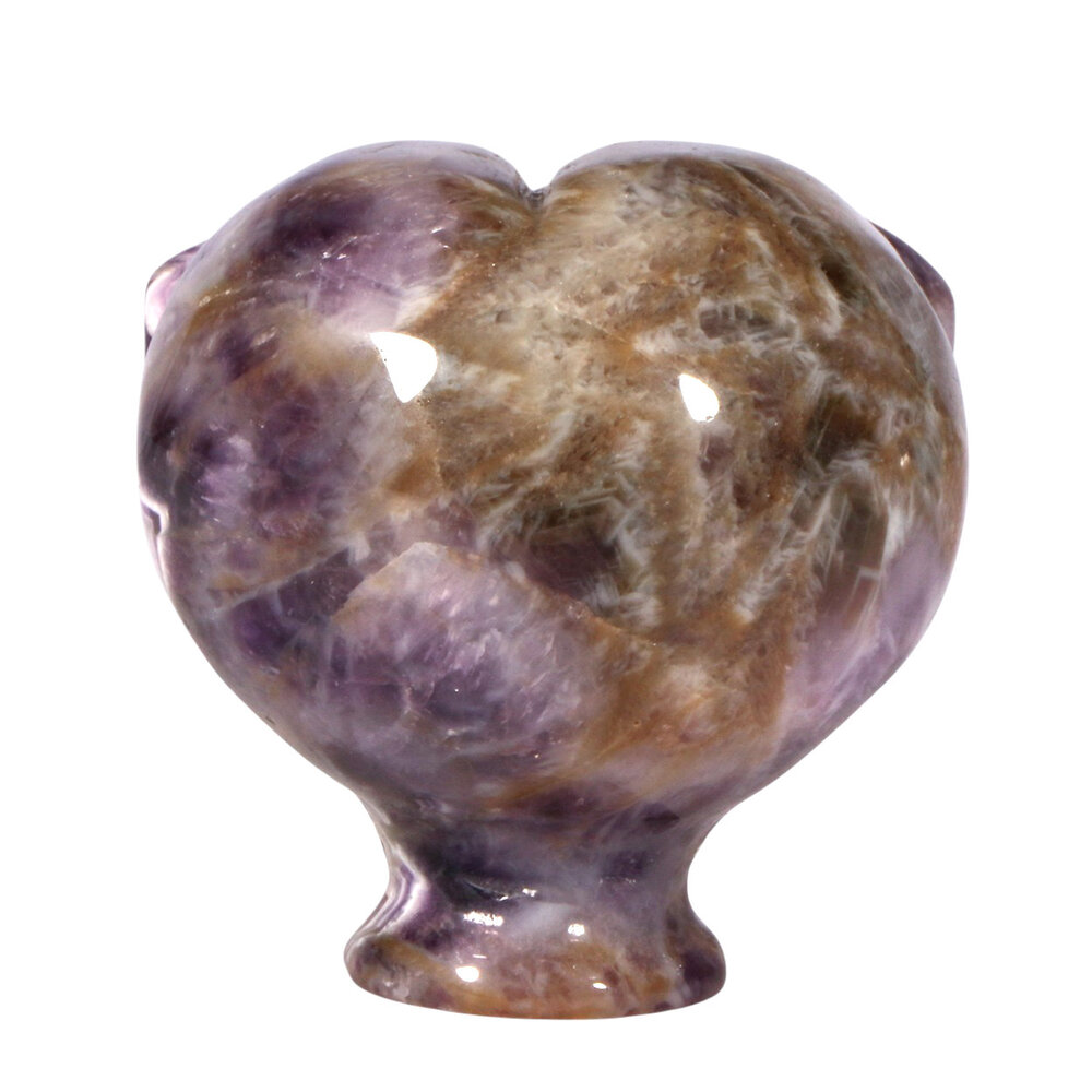Amethist (chevron) met tijgeroog ogen alien schedel 9,2 x 6,9 x 7,1 cm | 483 gram Amethist (chevron) met tijgeroog ogen alien schedel 9,2 x 6,9 x 7,1 cm | 483 gram
