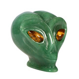 Aventurijn met tijgeroog ogen alien schedel 8,9 x 6,8 x 7 cm | 453 gram Aventurijn met tijgeroog ogen alien schedel 8,9 x 6,8 x 7 cm | 453 gram
