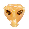 Calciet (oranje) met tijgeroog ogen alien schedel 8,8 x 6,9 x 6,9 cm | 450 gram Calciet (oranje) met tijgeroog ogen alien schedel 8,8 x 6,9 x 6,9 cm | 450 gram