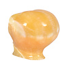 Calciet (oranje) met tijgeroog ogen alien schedel 8,8 x 6,9 x 6,9 cm | 450 gram Calciet (oranje) met tijgeroog ogen alien schedel 8,8 x 6,9 x 6,9 cm | 450 gram