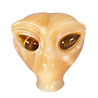 Calciet (oranje) met tijgeroog ogen alien schedel 8,7 x 6,9 x 6,9 cm | 449 gram