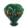 Fluoriet (groen) met tijgeroog ogen alien schedel 9,3 x 6,9 x 7,3 cm | 543 gram Fluoriet (groen) met tijgeroog ogen alien schedel 9,3 x 6,9 x 7,3 cm | 543 gram