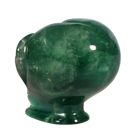 Fluoriet (groen) met tijgeroog ogen alien schedel 9,3 x 6,9 x 7,3 cm | 543 gram Fluoriet (groen) met tijgeroog ogen alien schedel 9,3 x 6,9 x 7,3 cm | 543 gram
