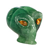 Fluoriet (groen) met tijgeroog ogen alien schedel 8,9 x 6,9 x 7,2 cm | 554 gram Fluoriet (groen) met tijgeroog ogen alien schedel 8,9 x 6,9 x 7,2 cm | 554 gram