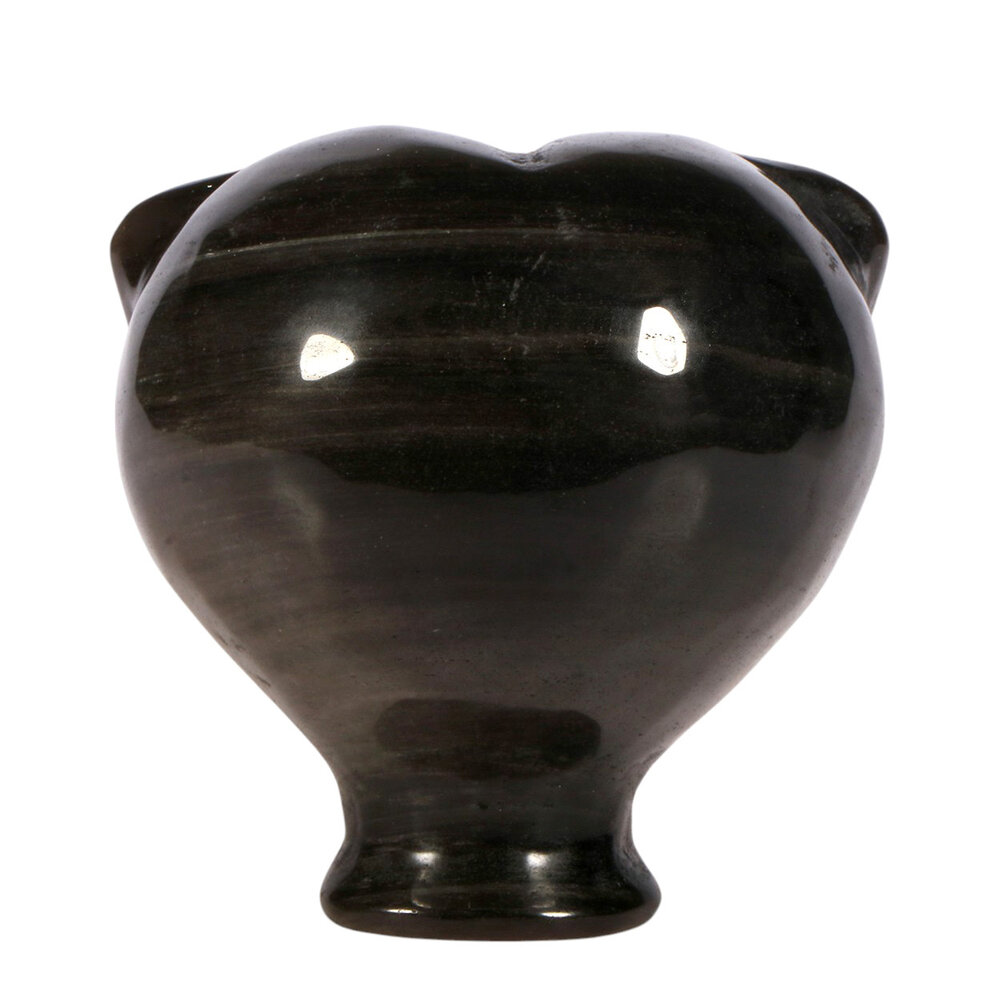 Obsidiaan (zilver) met tijgeroog ogen alien schedel 8,7 x 7 x 7,1 cm | 396 gram Obsidiaan (zilver) met tijgeroog ogen alien schedel 8,7 x 7 x 7,1 cm | 396 gram