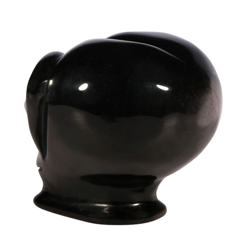 Obsidiaan (zilver) met tijgeroog ogen alien schedel 9,3 x 7,2 x 7,1 cm | 435 gram Obsidiaan (zilver) met tijgeroog ogen alien schedel 9,3 x 7,2 x 7,1 cm | 435 gram