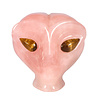 Rozenkwarts met tijgeroog ogen alien schedel 8,9 x 7 x 7 cm | 457 gram Rozenkwarts met tijgeroog ogen alien schedel 8,9 x 7 x 7 cm | 457 gram