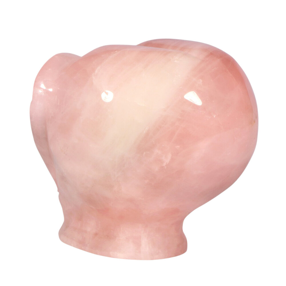 Rozenkwarts met tijgeroog ogen alien schedel 8,9 x 7 x 7 cm | 457 gram Rozenkwarts met tijgeroog ogen alien schedel 8,9 x 7 x 7 cm | 457 gram
