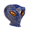 Sodaliet met tijgeroog ogen alien schedel 8,8 x 6,9 x 7 cm | 411 gram