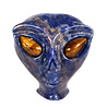 Sodaliet met tijgeroog ogen alien schedel 8,8 x 6,9 x 7 cm | 411 gram