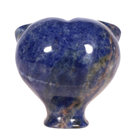 Sodaliet met tijgeroog ogen alien schedel 8,8 x 6,9 x 7 cm | 411 gram