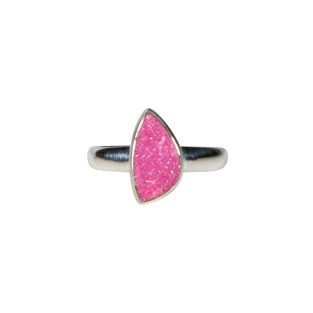Zilveren ring calciet (cobalto) (verstelbaar) maat 19 | druppel ruw 1,2 x 0,7 cm Zilveren ring calciet (cobalto) (verstelbaar) maat 19 | druppel ruw 1,2 x 0,7 cm