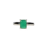 Zilveren ring smaragd 17 maat | rechthoek gezet 0,7 x 0,6 cm Zilveren ring smaragd 17 maat | rechthoek gezet 0,7 x 0,6 cm