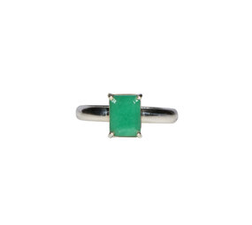 Zilveren ring smaragd 17 maat | rechthoek gezet 0,7 x 0,6 cm Zilveren ring smaragd 17 maat | rechthoek gezet 0,7 x 0,6 cm
