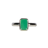 Zilveren ring smaragd 19 1/2 | rechthoek 0,9 x 0,6 cm Zilveren ring smaragd 19 1/2 | rechthoek 0,9 x 0,6 cm