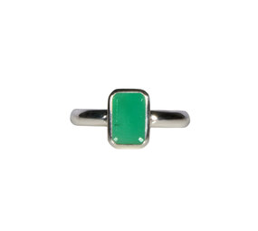 Zilveren ring smaragd 19 1/2 | rechthoek 0,9 x 0,6 cm Zilveren ring smaragd 19 1/2 | rechthoek 0,9 x 0,6 cm