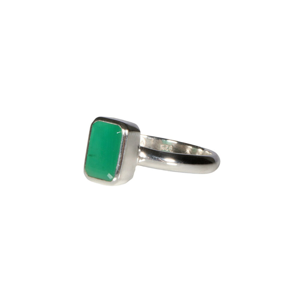 Zilveren ring smaragd 19 1/2 | rechthoek 0,9 x 0,6 cm Zilveren ring smaragd 19 1/2 | rechthoek 0,9 x 0,6 cm