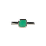 Zilveren ring smaragd 18 1/2 | vierkant 0,6 x 0,6 cm Zilveren ring smaragd 18 1/2 | vierkant 0,6 x 0,6 cm