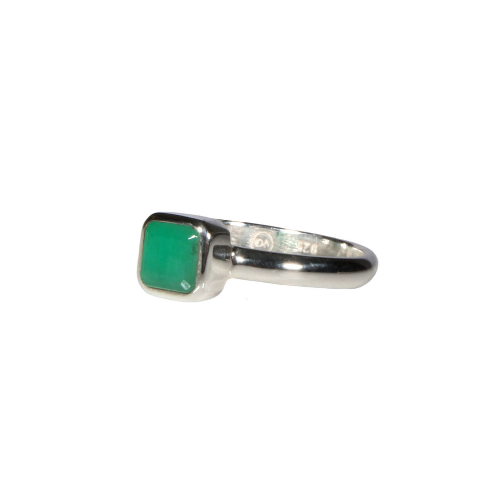 Zilveren ring smaragd 18 1/2 | vierkant 0,6 x 0,6 cm Zilveren ring smaragd 18 1/2 | vierkant 0,6 x 0,6 cm