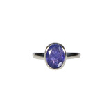 Zilveren ring tanzaniet maat 18 | ovaal facet 0,9 x 0,7 cm