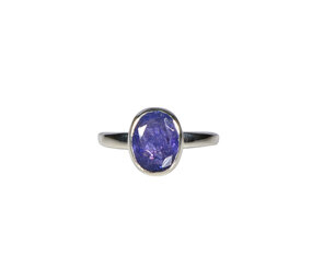 Zilveren ring tanzaniet maat 18 | ovaal facet 0,9 x 0,7 cm Zilveren ring tanzaniet maat 18 | ovaal facet 0,9 x 0,7 cm