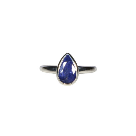 Zilveren ring tanzaniet maat 17 1/2 | druppel facet 0,9 x 0,5 cm Zilveren ring tanzaniet maat 17 1/2 | druppel facet 0,9 x 0,5 cm