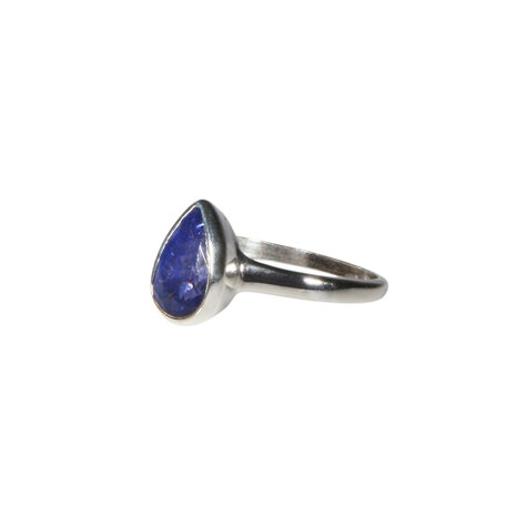 Zilveren ring tanzaniet maat 17 1/2 | druppel facet 0,9 x 0,5 cm Zilveren ring tanzaniet maat 17 1/2 | druppel facet 0,9 x 0,5 cm