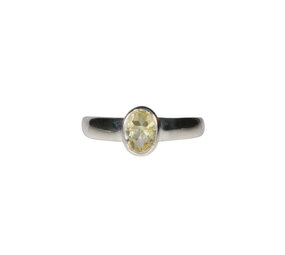 Zilveren ring toermalijn (groen) maat 17 | ovaal facet 0,6 x 0,4 cm Zilveren ring toermalijn (groen) maat 17 | ovaal facet 0,6 x 0,4 cm