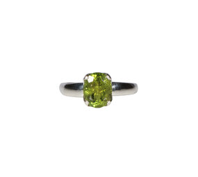 Zilveren ring toermalijn (groen) maat 18 | ovaal facet (gezet) 0,9 x 0,7 cm Zilveren ring toermalijn (groen) maat 18 | ovaal facet (gezet) 0,9 x 0,7 cm